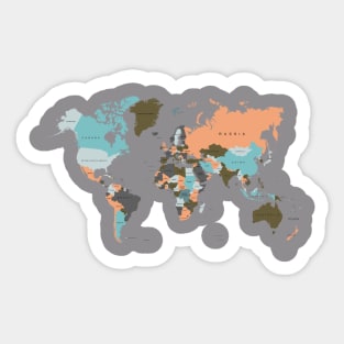 World map, political type Sticker